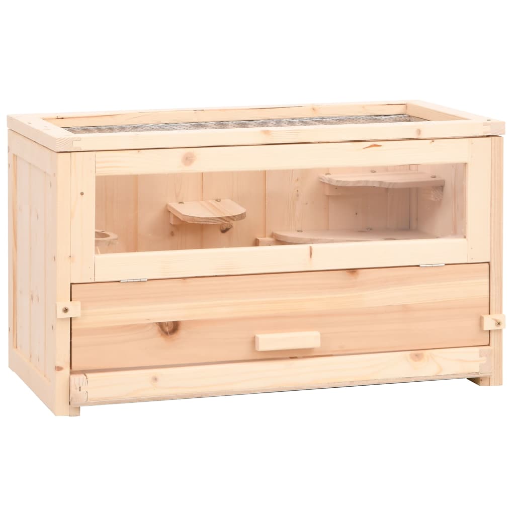 ハムスターケージ 60x30x35cm モミ無垢材