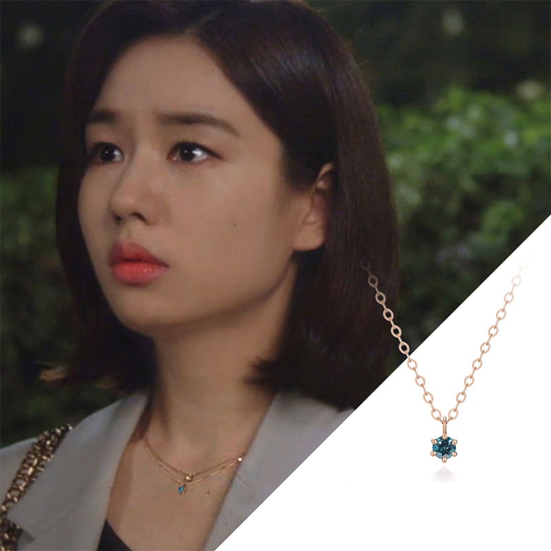 [韓国芸能人着用韓国人気製品]14k ELL 天然 ブルーダイヤネックレス/韓国ファッション/韓国ファッションスタイル/韓国ストリートファッション/SNSで人気/韓国の人気ブランド