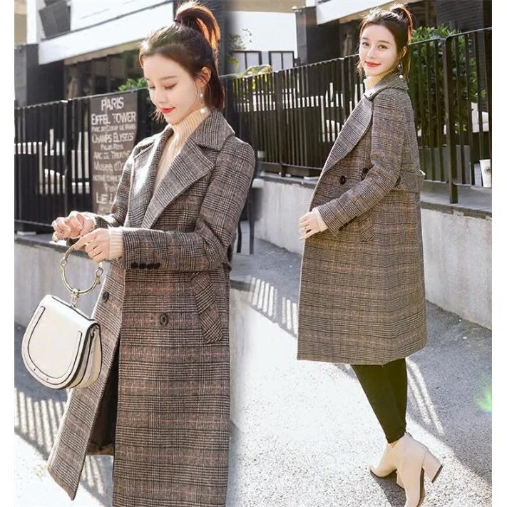 ロングコート レディース チェック柄コート ラシャ 洋服 チェスターコート アウター オーバーコート 6,929円