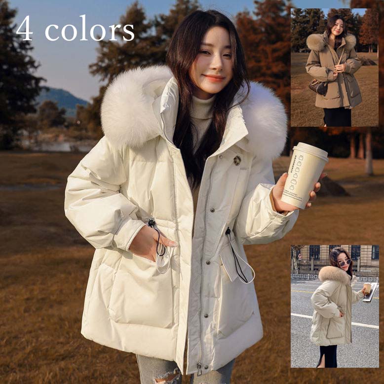 中綿ジャケット フェイクファー付き 中綿コート 厚手 ショート丈 上品 レディース アウター 防寒着 大人 体型カバー 着痩せ きれいめ ダウン フード付き 韓国風 あったか 秋冬 ダウンジャケット