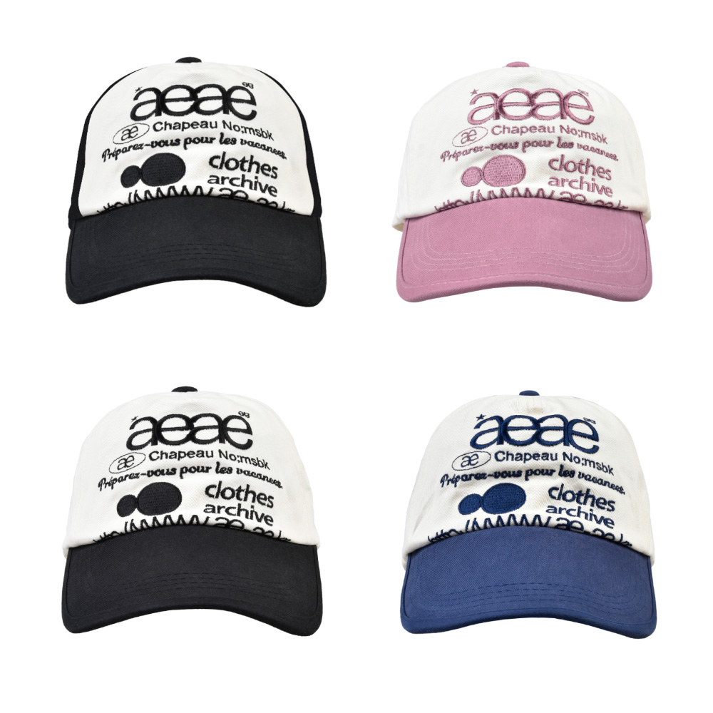 WEBロゴ ツートーンボールキャップ ブラック ホワイト ブルー ピンク (4カラー)