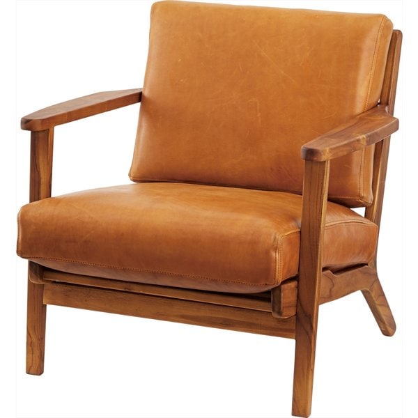 チークと本革のヴィンテージなソファ 1人掛 北欧 インダストリアル ソファ リビング 43,414円