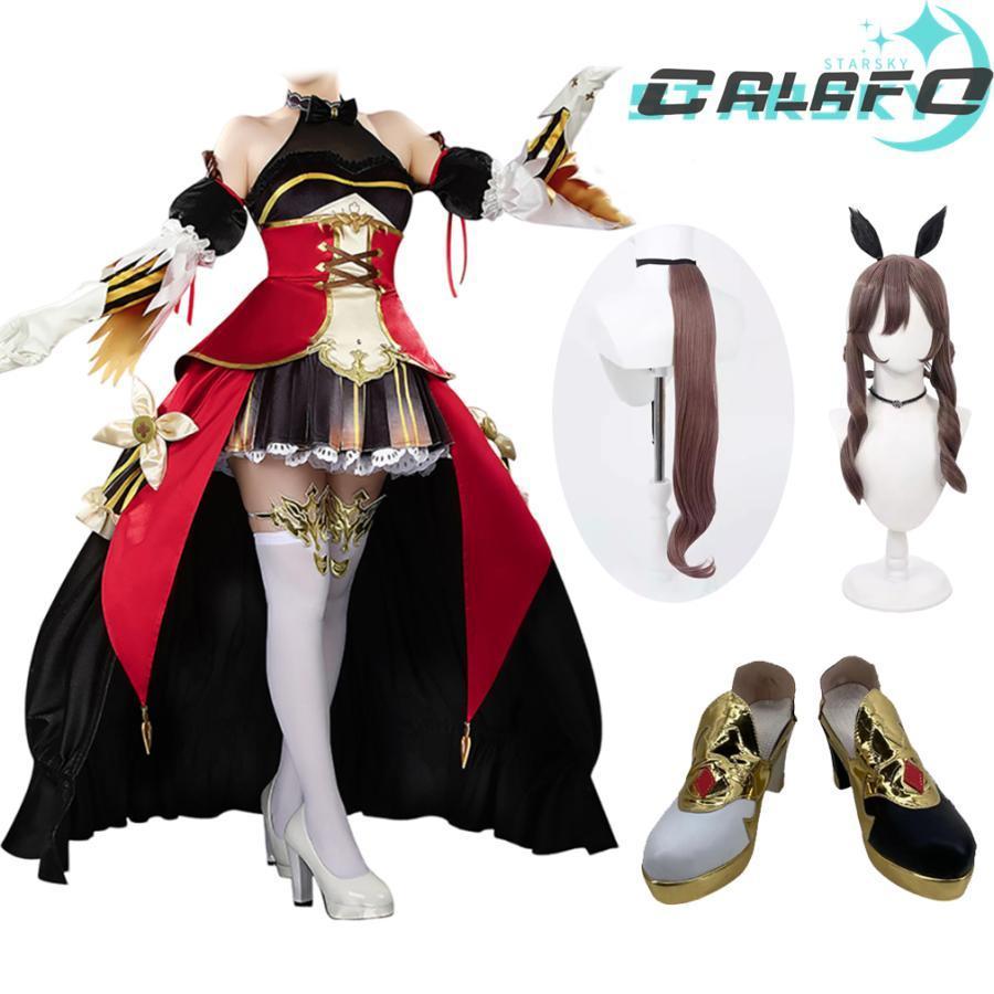 ウマ娘プリティーダービー ジェンティルドンナ 風　コスプレ衣装　ウィッグ　靴　尻尾能　勝負服 コスチューム　服