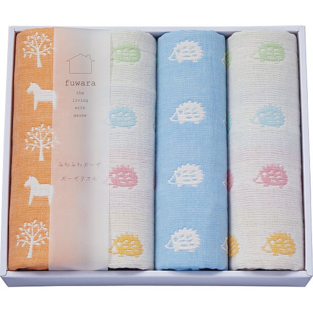 ふわら 四重織フェイスタオル4枚セット