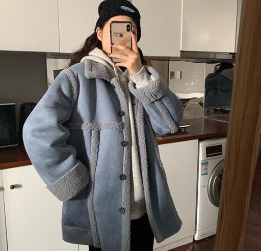 【最安値挑戦!】韓国 ファッション フェイクムートンジャケット アウター ボア ビッグシルエット カジュアル 大人可【最新作&お買得】