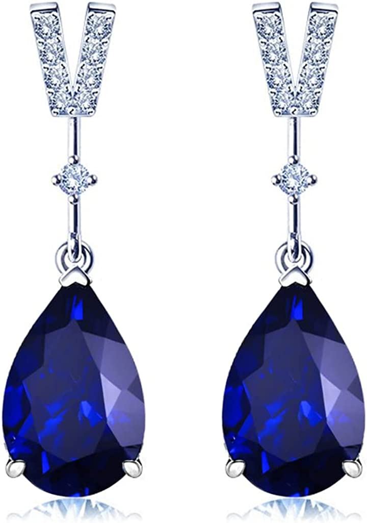 誕生石レディース ピアス 金属アレルギー対応 シルバー925( 9月 誕生石 合成サファイア)