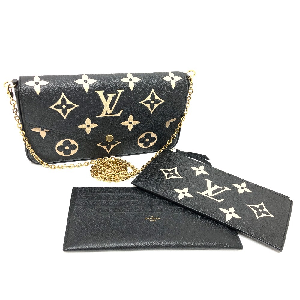 長財布 M80482 ポシェット・フェリシー モノグラムアンプラント チェーンウォレット ショルダーバッグ モノグラムアンプラントレザー ブラック