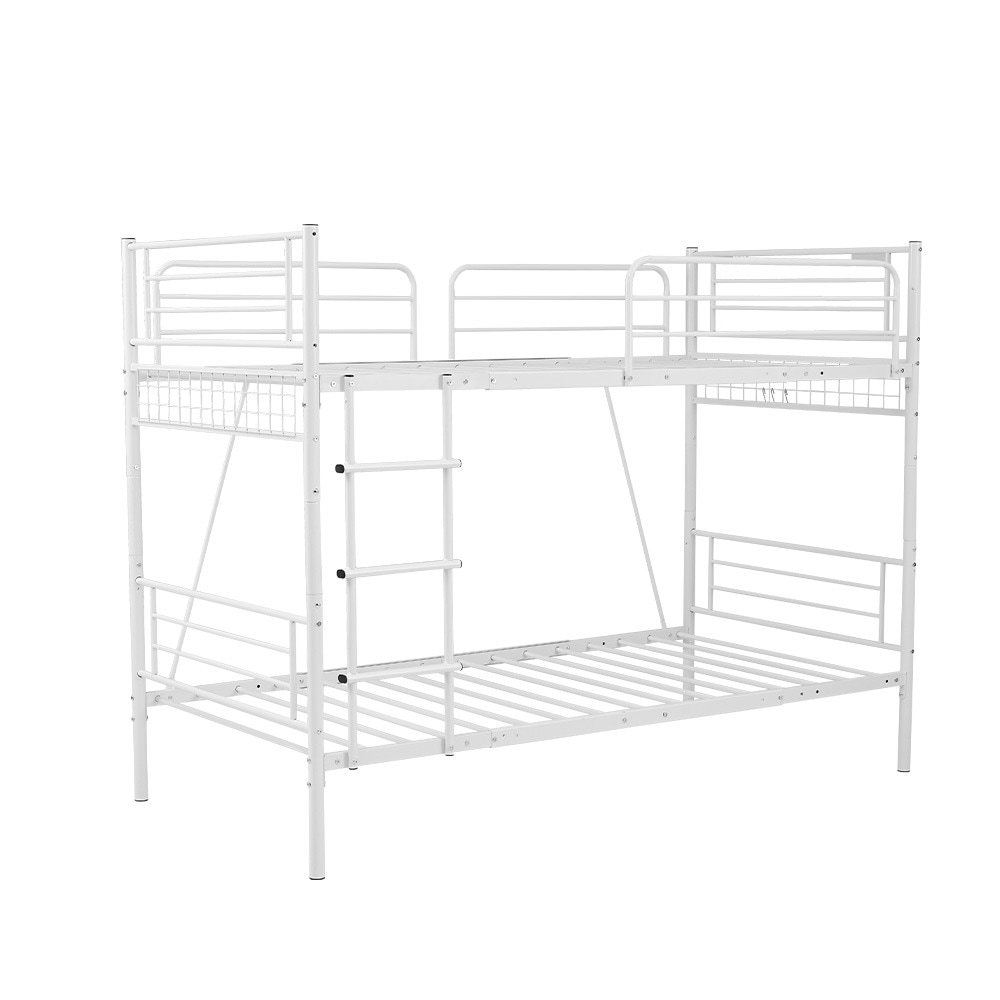 【即日発送　送.料.無.料】パイプベッド ロフトベッド 分割可能 シングル パイプ ミドルタイプ シングルベッド 上下分割可能 パイプベッド 【ホワイト】