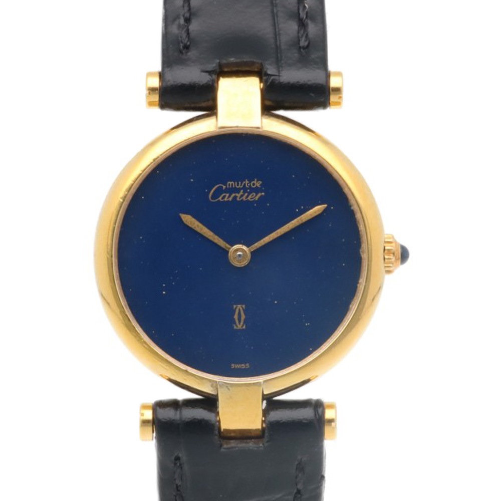 カルティエ マストヴァンドーム 腕時計 シルバー925 クオーツ 1年保証 CARTIER 中古フォーマル腕時計