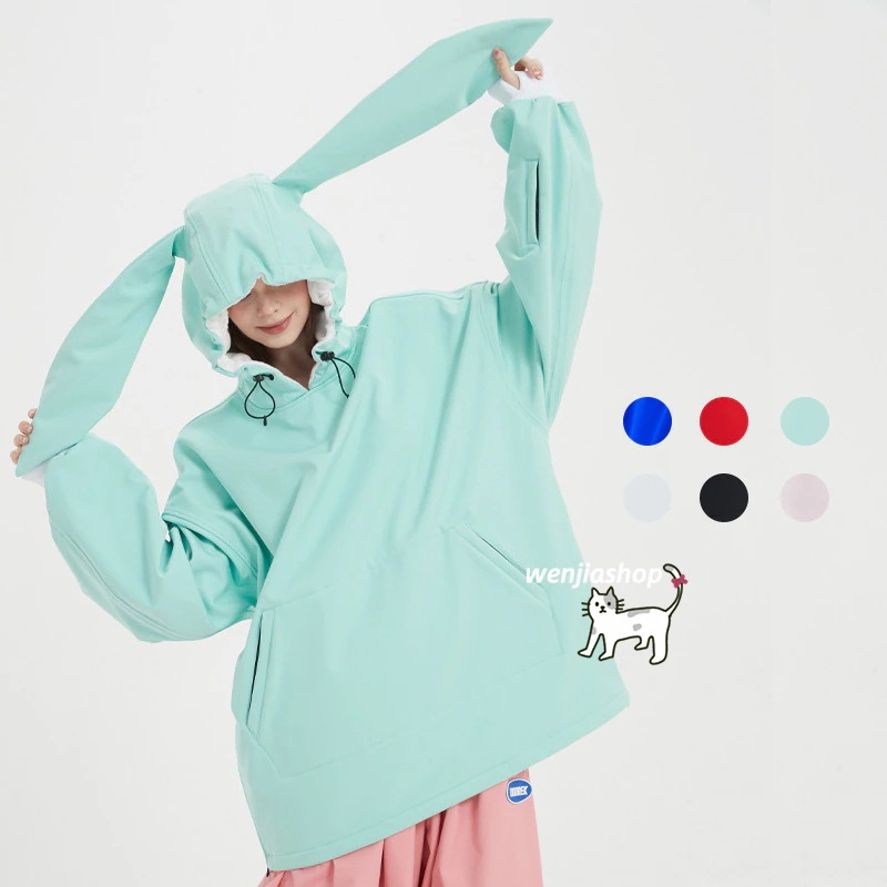 スノーボードウェア ウサギ耳 可愛い 兎耳 猫耳 メンズ レディース トップス トレーナー パーカー スノボウェア スノーウェア スキーウェア スノボーウェア 韓国風 防風 防水 防雪 防寒 10,723円