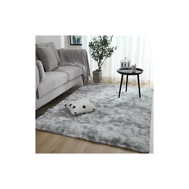 カーペット SpyFlyLie 洗えるラグ 北欧 長方形 ラグマット極厚毛足約4.0cm 絨毯 防ダニ 滑り止め付 抗菌 防臭 ふわふわ 秋冬 冷房 床暖房対応 (グレー, 160*200)