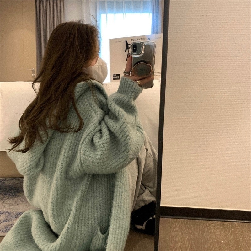 フード付き セーター アウター セミロング ゆったり 小柄 ニットカーディガン 秋冬アウター コート ロングカーディガン カシミヤタッチ ベーシックニット