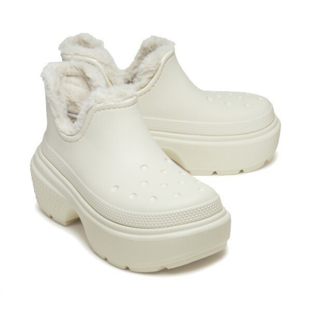 クロックスレディースストンプ裏地付きショーティーブーツリネン 210673-0JI