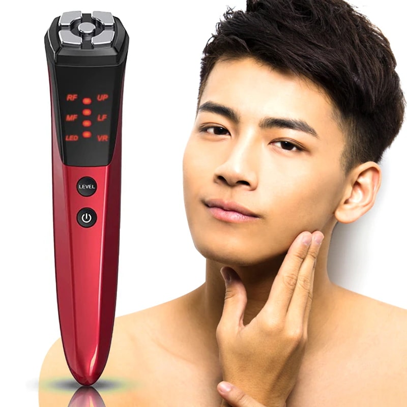 美顔器 メンズ RF ラジオ波 LED イオン導入 EMS 振動ケア 充電式 顔 マッサージ 美顔器