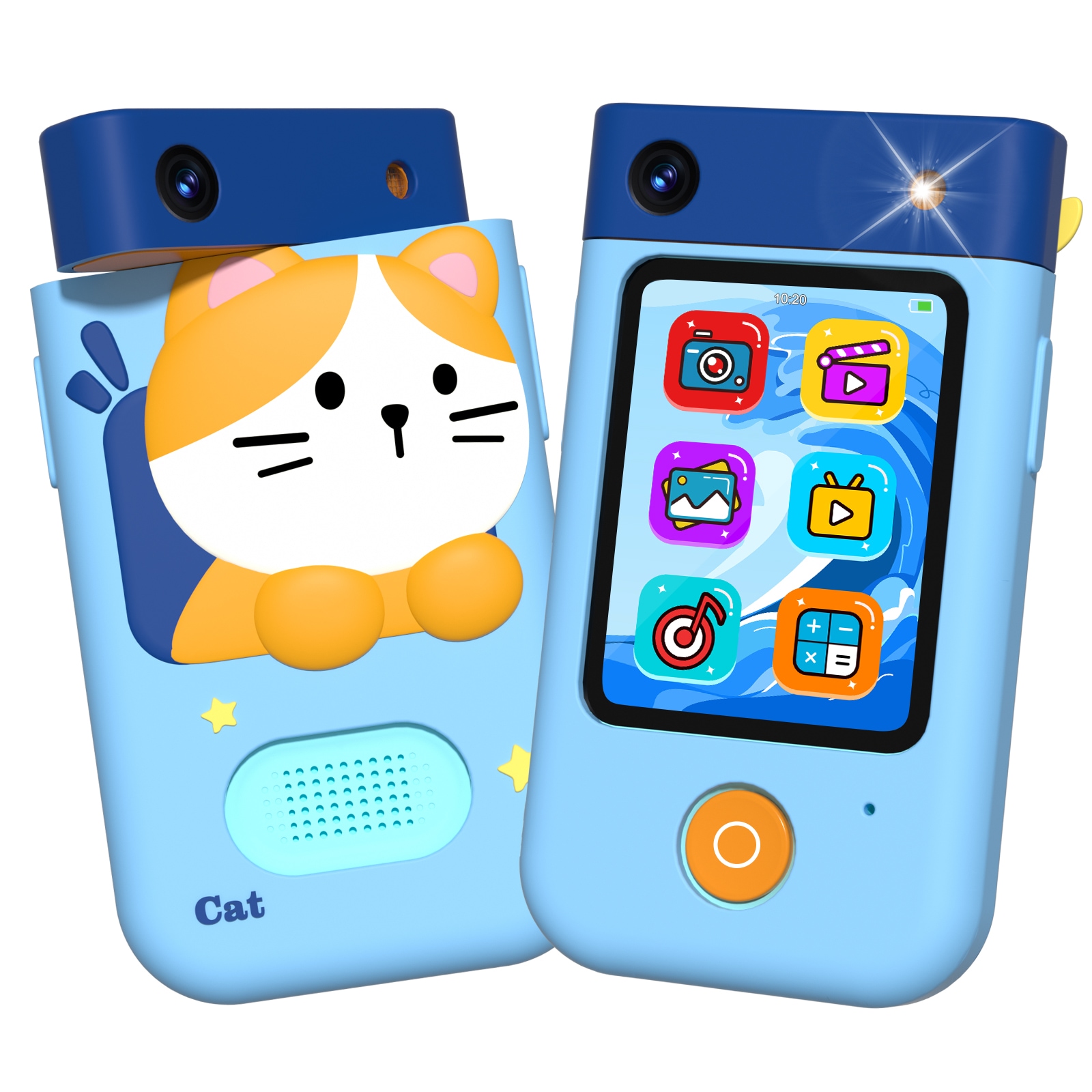 BLUEWIDE スマホ型 キッズカメラ トイカメラ タッチパネル 4800万画素 1080P動画 デジタルズーム2倍 おもちゃ 知育玩具 子供 男の子 女の子 プレゼント ブルー