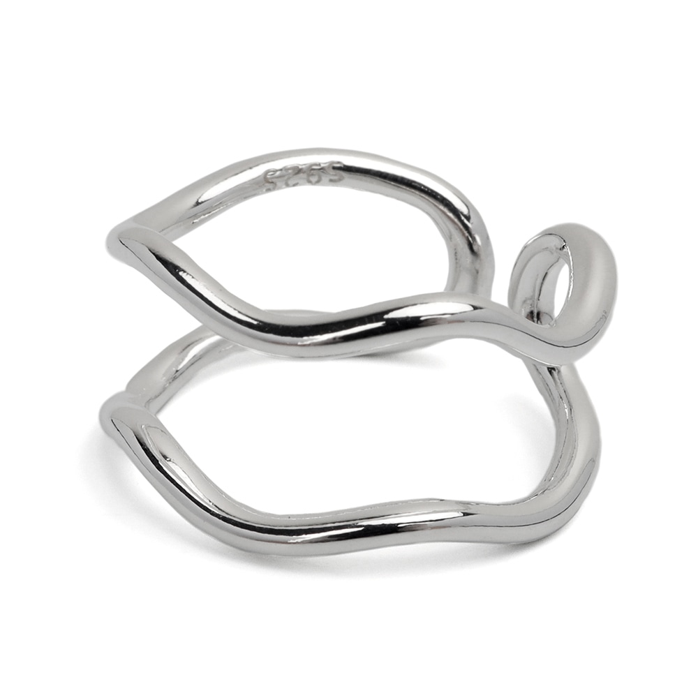 シルバー925 造形美リング 波 [cr611]