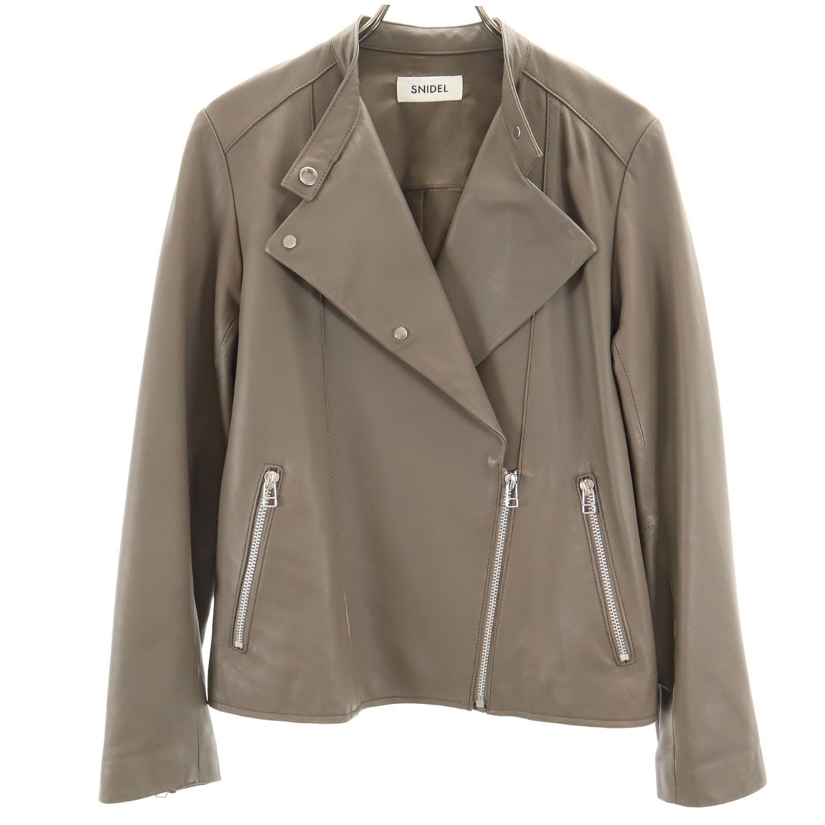 ライダースジャケット グレー系 レディース 古着