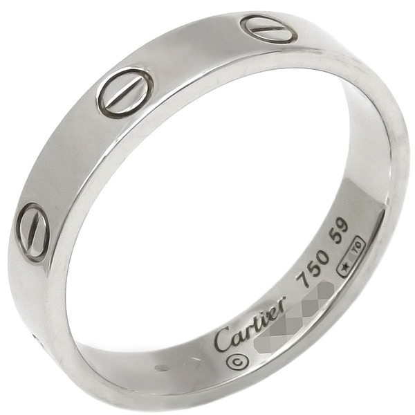 カルティエ Cartier リング 指輪 ミニラブリング K18WG ホワイトゴールド #59(JP19) LOVE Ring 750 18K WG 18金 18号 B4085159【中古】