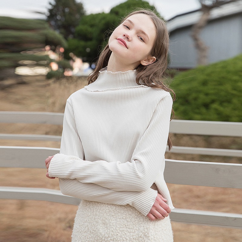 [CLET] 20FW / VELVET CROP T / かんこく / ベルベット / みじか-い / Tシャツ / アイボリー / ピンク/ くろ