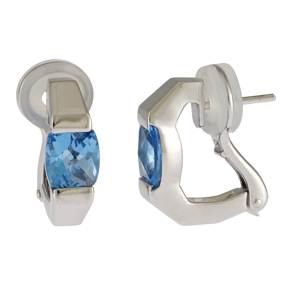 タサキ ピアス 18金 K18ホワイトゴールド ブルートパーズ TASAKI 中古 美品