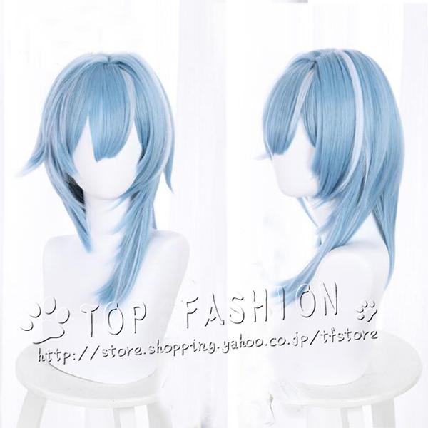 耐熱コスプレウィッグ 原神project（げんしん）Genshin Impact エウルア Eula パーティー イベント 仮装 コスチュム cos wig+おまけ2点