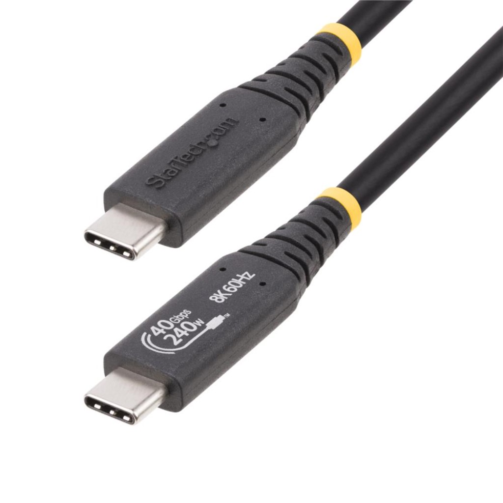 StarTech.com [50C-40G-USB4-CABLE] USBケーブル/USB4(40Gbps)/50cm/Type-C/オスオス/240W Power Delivery/8K60Hz/