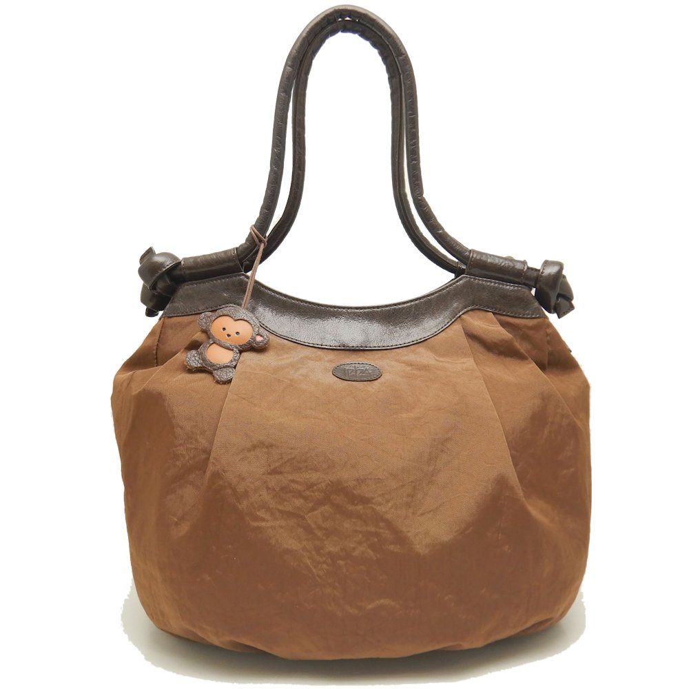 トートバッグ ナイロンxレザー ブラウン/252778【中古】