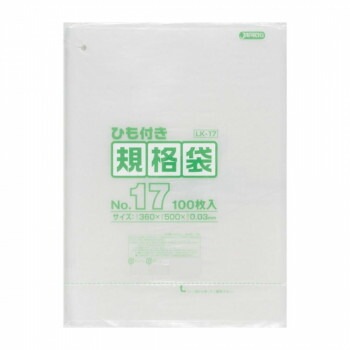 ジャパックス LD規格袋 厚み0.030mm No.17 ひも付き 透明 100枚x5冊x3箱 LK17 10,553円