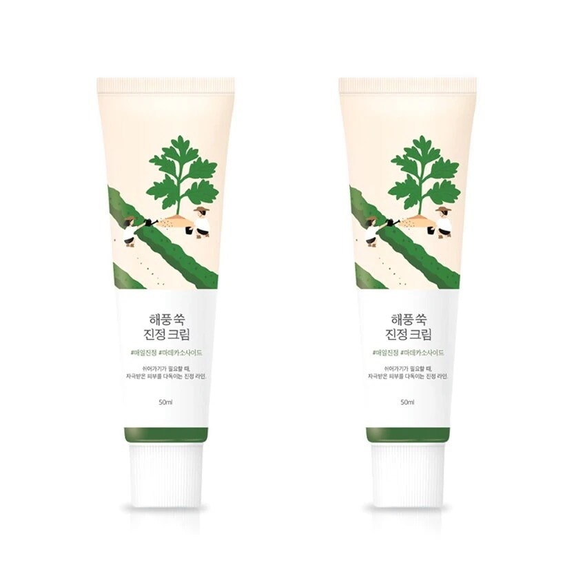 [1+1] ラウンドラップ海風ヨモギ鎮静クリーム 50ml 2個