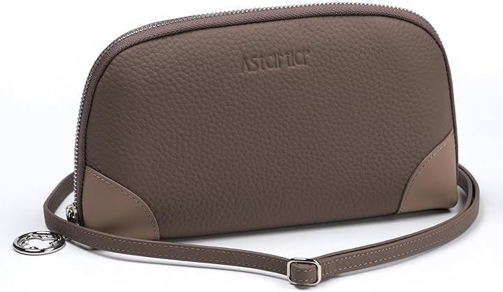 本革 スマホお財布ショルダー 軽量 斜め掛け 高機能ポケット 上品でカジュアル 大人可愛い ミニマルスタイル 横型 レディース パスポートケース お薬手帳ケース( モカ)