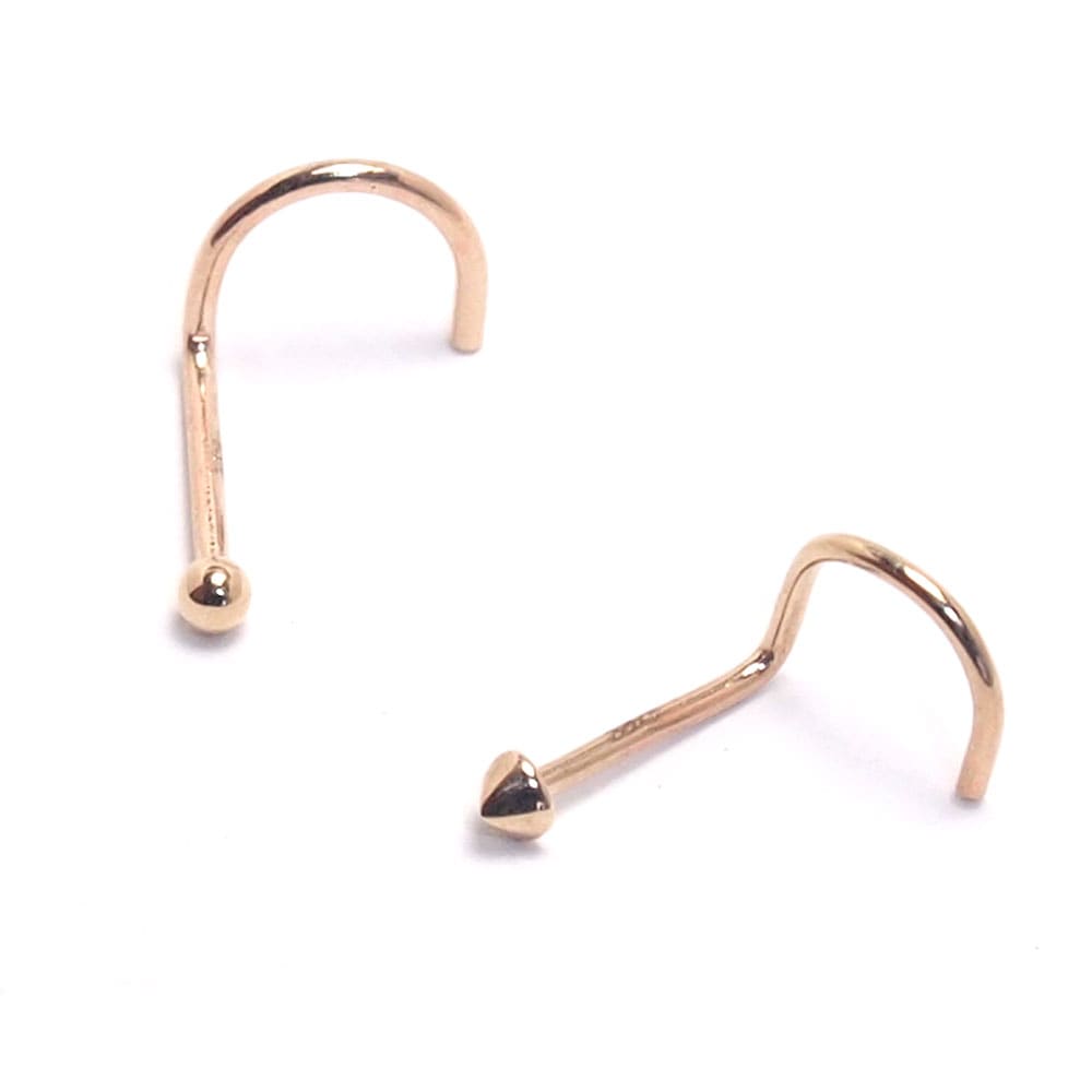 14K ゴールド ノーズスクリュー 20G 鼻ピアス ノーズピアス ボディピアス 14金