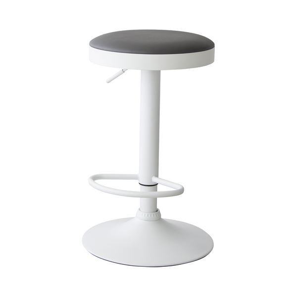 カウンターチェア ハイチェア 幅39cm ホワイト 2脚セット 昇降式 スチール 合皮 合成皮革 リビング ダイニング 店舗 飲食店