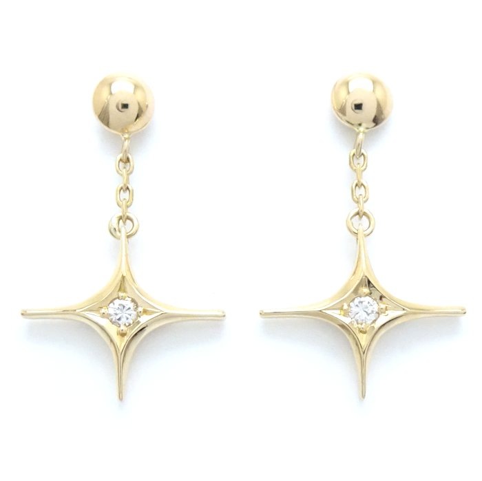 ピアス ダイヤモンド0.05ct K18YG イエローゴールド/28137【中古】