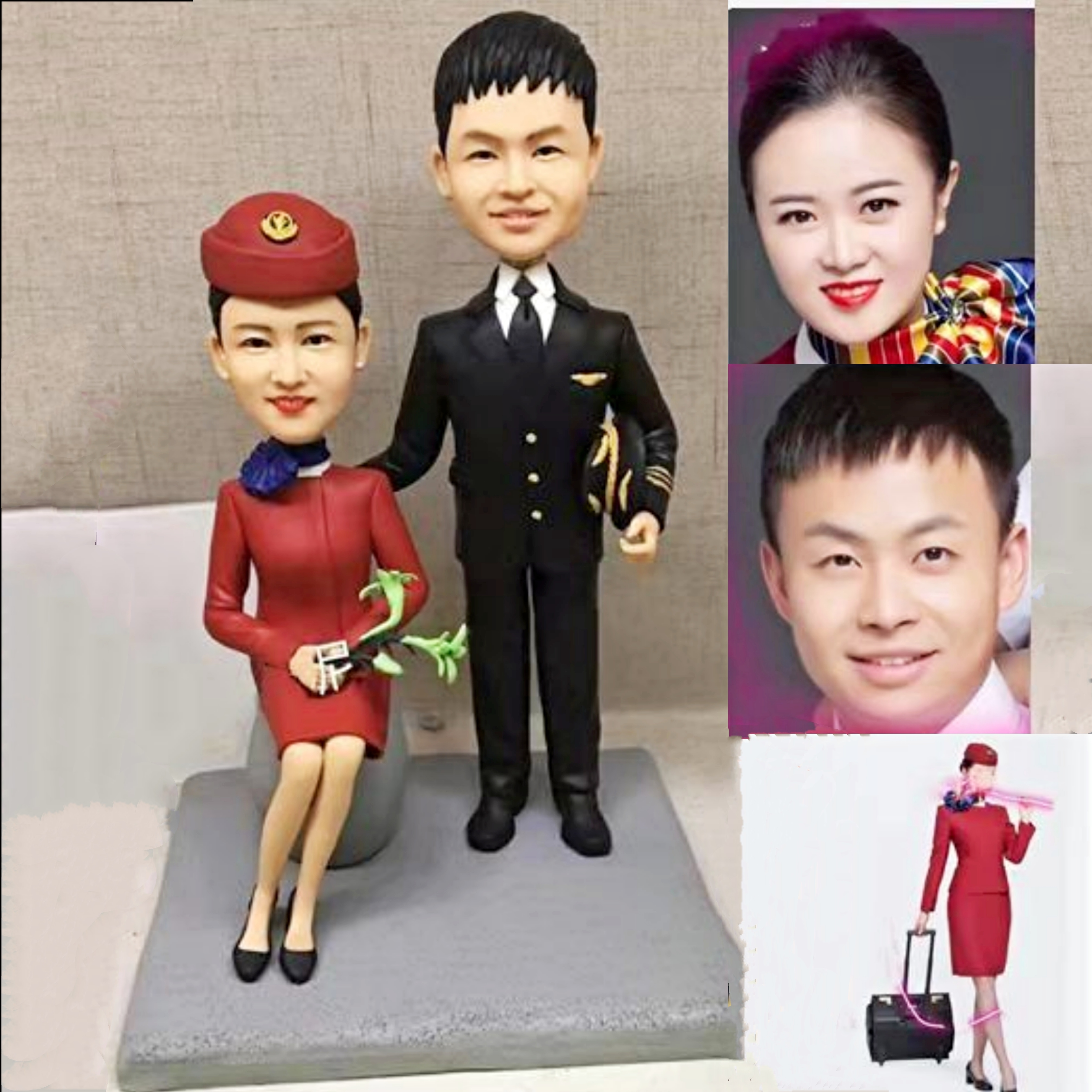 【オーダーメイド】3D肖像画 似顔絵 人形 フィギュア 結婚祝い 周年記念日 カップル 彼氏 彼女 夫婦 両親 贈呈品 記念品