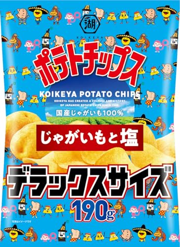 湖池屋 デラックスサイズ 湖池屋ポテトチップス じゃがいもと塩 190g12袋