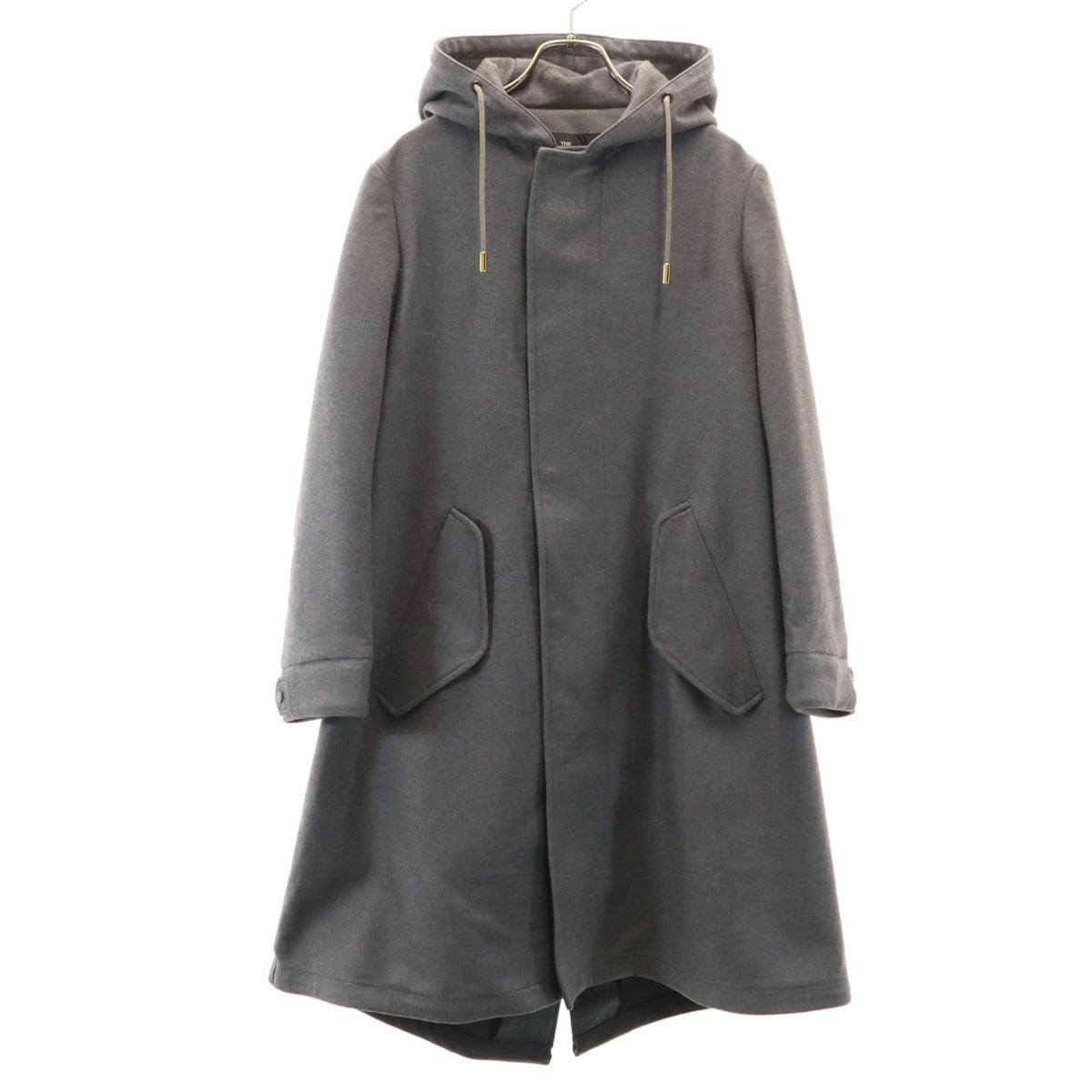 美品 THE RERACS ザリラクス 19FW 日本製 フーデッド ウールコート 36 グレー レディース 古着