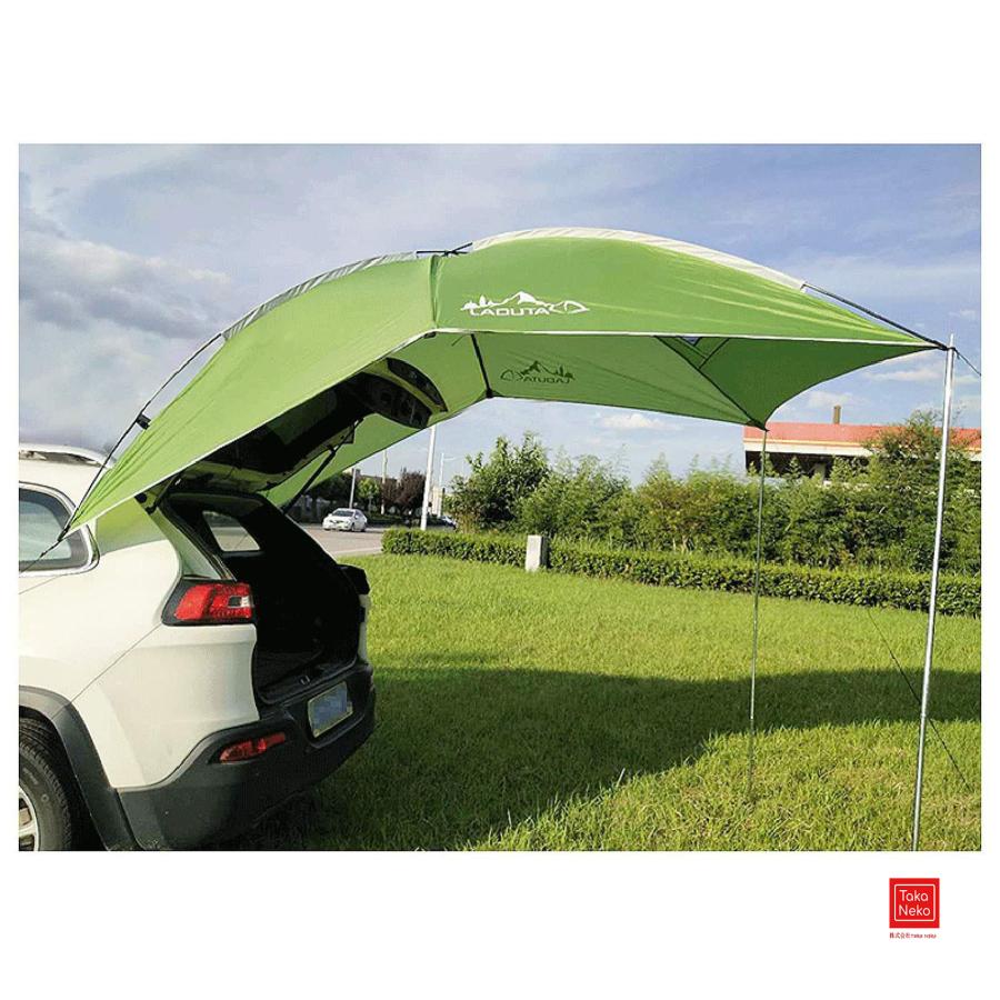 車用テールゲートテントキャノピー キャンプ用 SUV テント テールゲートシェードオーニングテント 車用防水キャンプ テント 漏れ防止 SUV オーニング 車の後部延