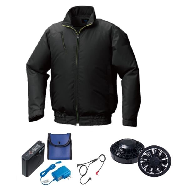 【新品】KU90510 空調服 R ポリエステル製 FAN2200B・RD9261・LISUPER1セット ブルー M KU90510 空調服 R ポリエステル製 FAN2200G・RD9261・LISUPER1