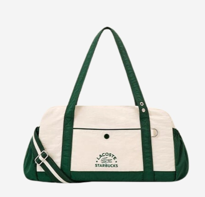 Limited) 韓国スターバ コラボ Lacoste Multiple Bag - Green