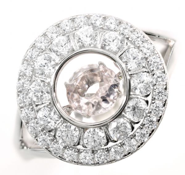 ダンシング ストーン クロスフォー ダイヤモンド 天然 モルガナイト リング 指輪 プレゼント