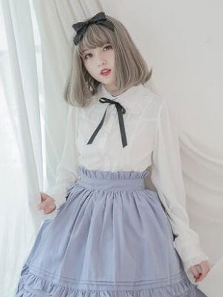 【2点購入で150OFF】【短納期】クラシックロリータトップシフォンフリルフリルロリータシャツ 25,150円