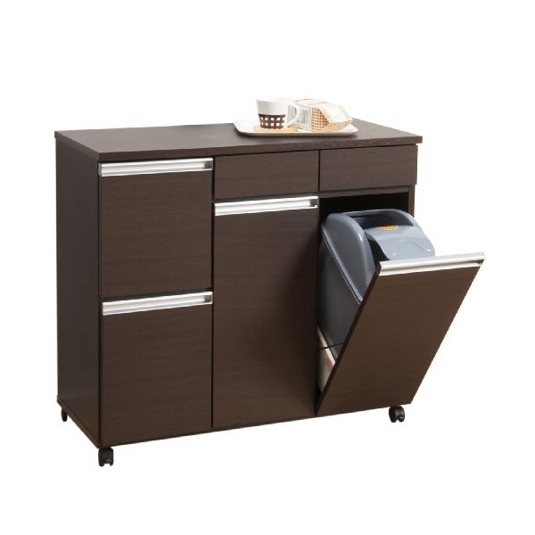 ダイニングダストボックス 4D ブラウン 23715 【完成品】