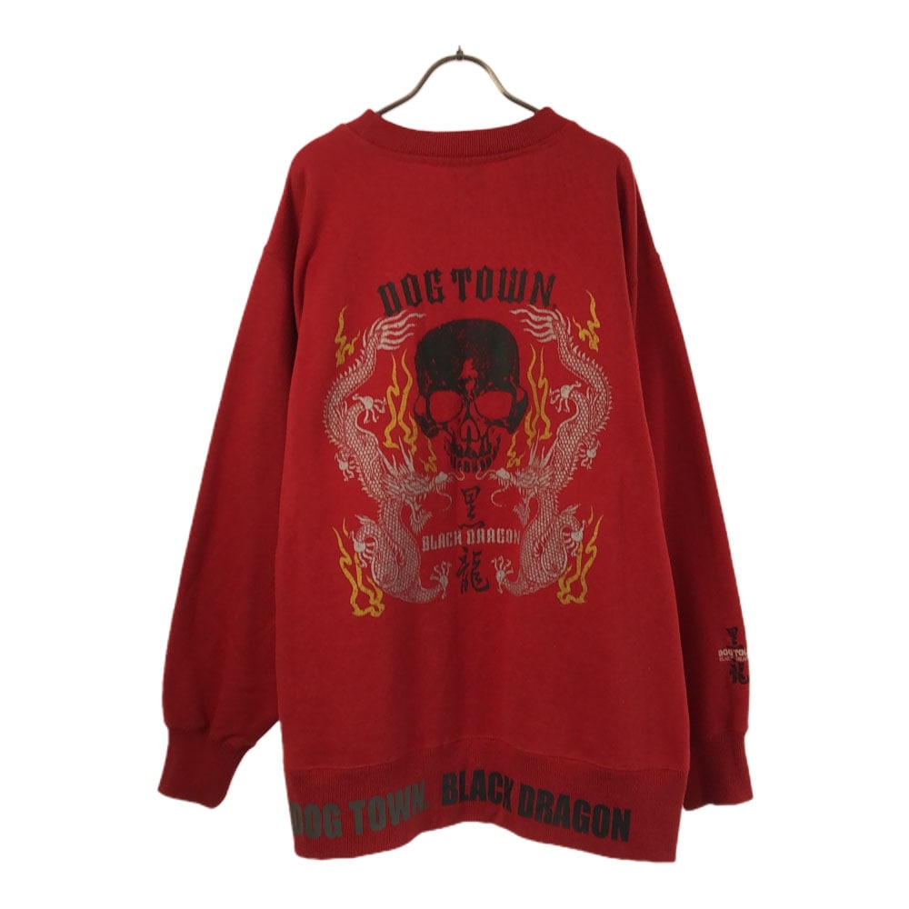 ドッグタウン ブラックドラゴン 90s バックプリント 長袖 スウェット トレーナー XL レッド DOGTOWN 黒龍 オールド メンズ