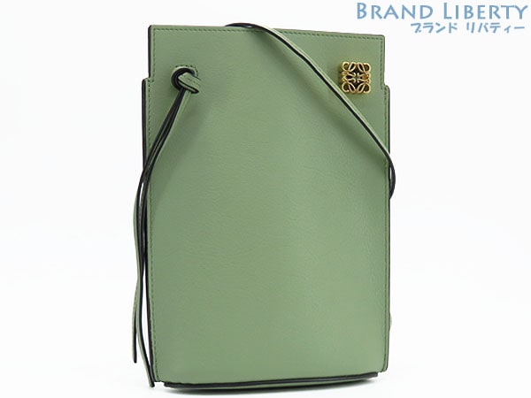 新品同様ロエベダイスポケットショルダーポーチ斜め掛けショルダーバッグポシェットフォンケースフォンポーチローズマリー