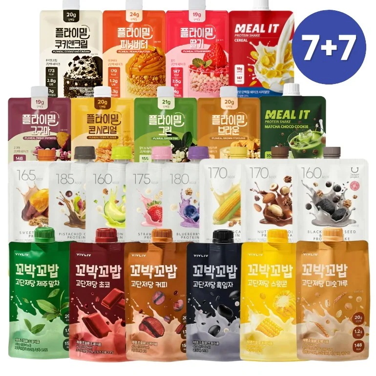【7+7】 ランダムプロテインシェイク, 14個 Delight project・VIVLIV・MEALIT・FLIMEAL・ALL THE BETTER 韓国プロテインシェイク・ダイエットシェイク