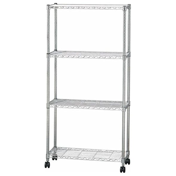 アイリスオーヤマ SE-7515 スチールラック メタルラック シンプル メタルシェルフ(4段)幅76×奥行36×高さ156cm ポール径25mm SE7515クロムメツキ