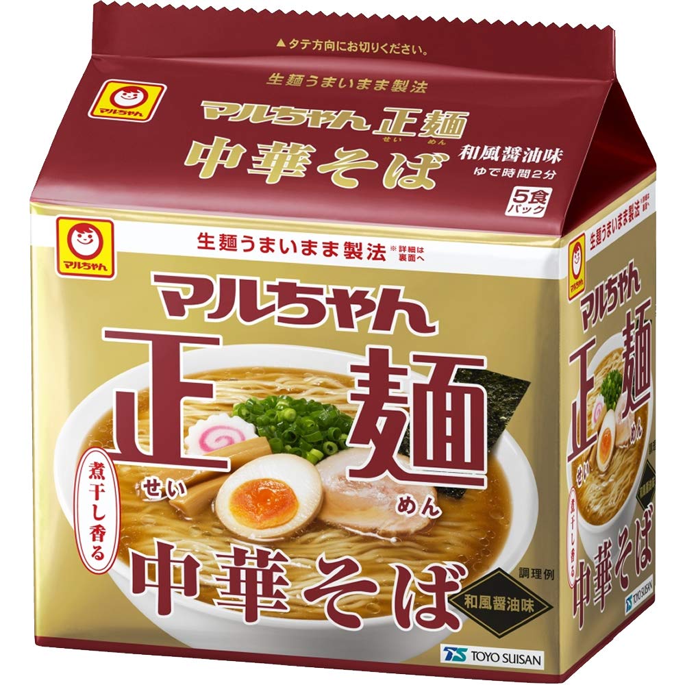 正麺 中華そば 和風醤油味 5食パック ( 105g×5袋×6個 計30個 / ラーメン 袋麺 ) 醤油ラーメン インスタントラーメン ( ノンフライ麺 × 煮干し香る ) 箱買い 東洋水産