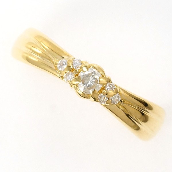 K18 18金 YG イエローゴールド リング 指輪 10号 ダイヤ 0.12 ジュエリー 中古 28,286円