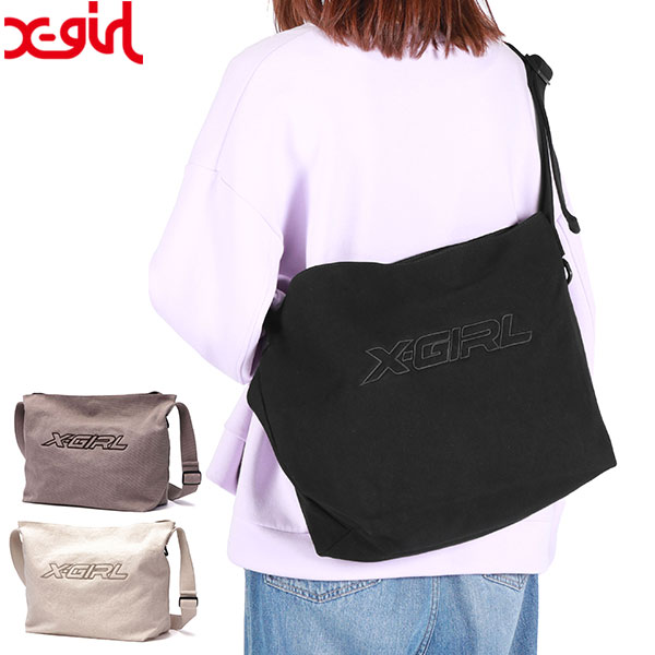 ショルダーバッグ レディース 斜めがけバッグ バッグ 軽量 A4 綿 通勤 通学 旅行 LOGO MESSENGER BAG 105243053003