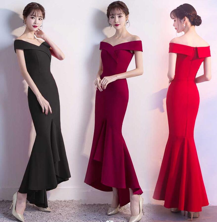 【期間特典】オフショルダー ワンピースドレス 20代 30代 40代 おしゃれ フォーマル お呼ばれ タイトワンピース フィッシュテール カラードレス 結婚式 二次会ドレス 成人式 着痩せ イブニン